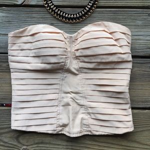 Silence + Noise Cream Strapless Top